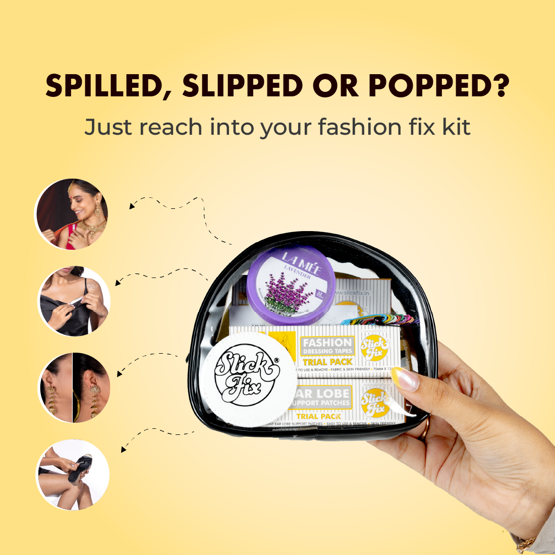 SlickFix Fashion Emergency Kit with Travel Pouch