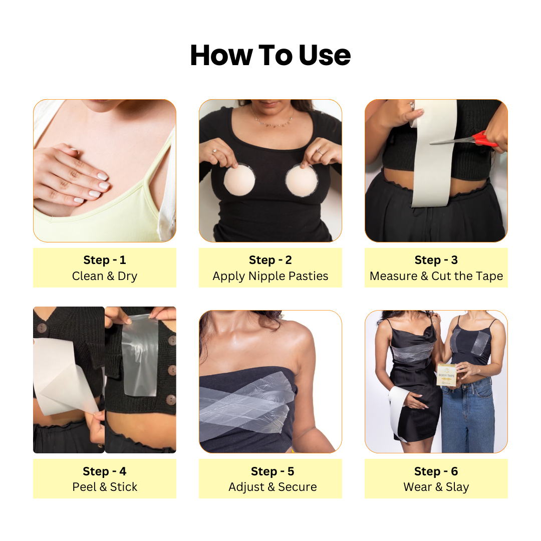 SlickFix Body Tape & Silicone Nipple Pasties combo