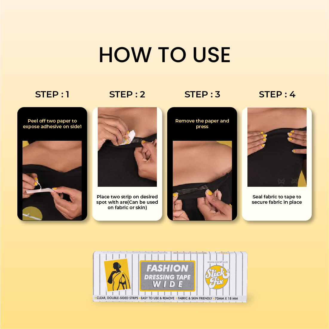 SlickFix Fashion Dressing Tape-(WIDE)|Transparent