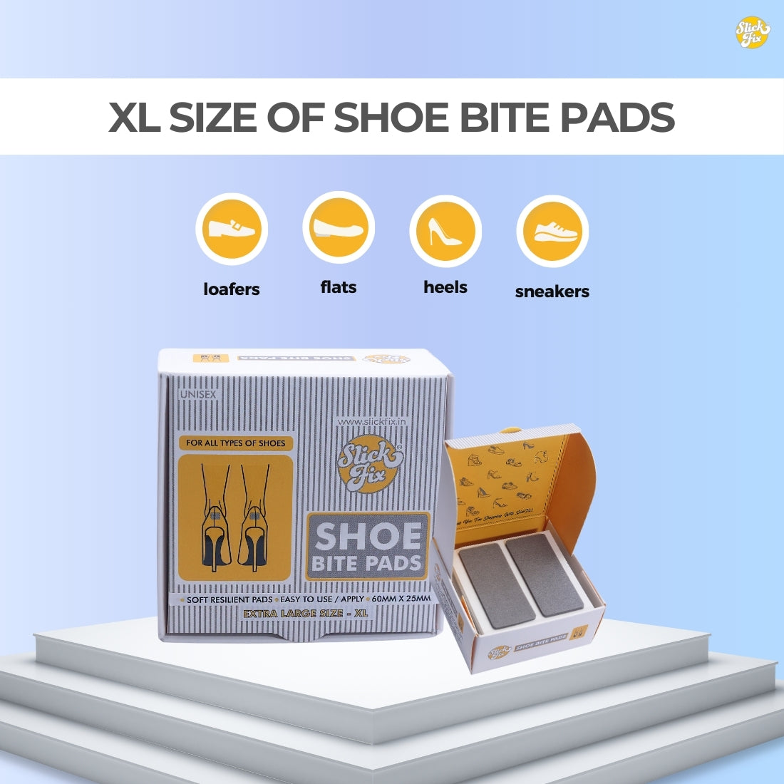 SlickFix Shoe Bite Protector Pads (X-Large): Skin-Friendly pads for Ultimate Comfort