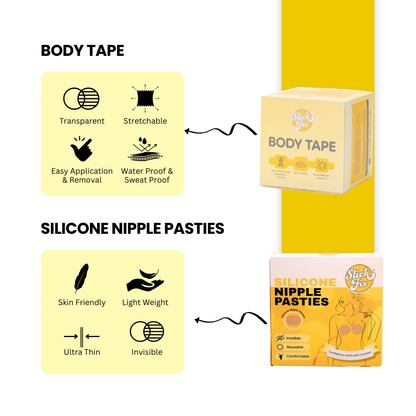 SlickFix Body Tape & Silicone Nipple Pasties combo