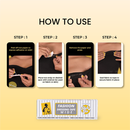 SlickFix Fashion Dressing Tape-(WIDE)|Transparent