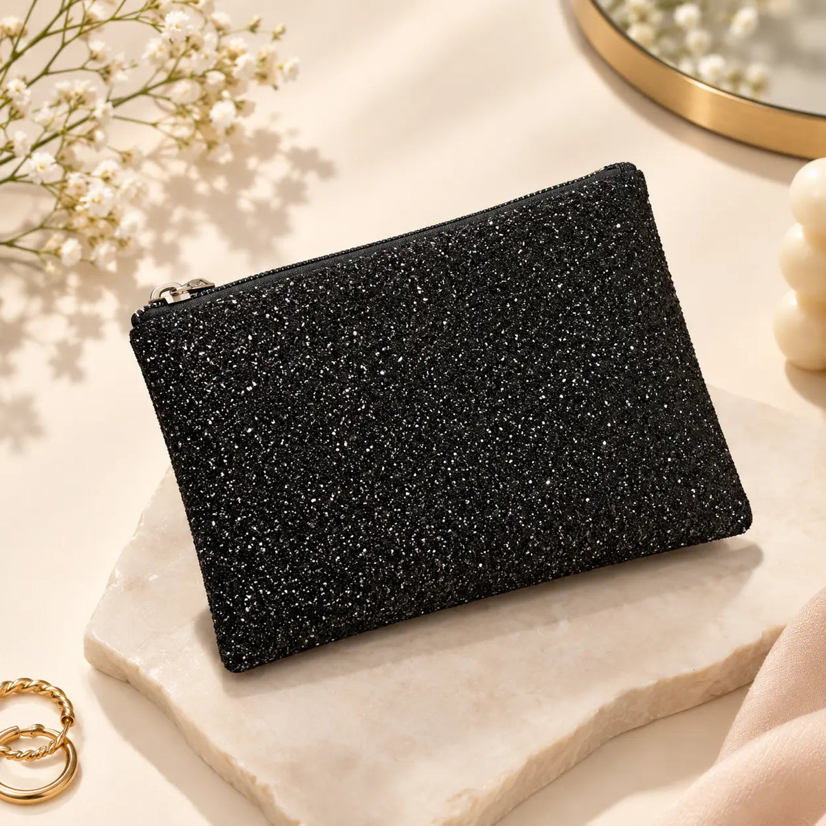 SlickFix Glitter pouch - Black