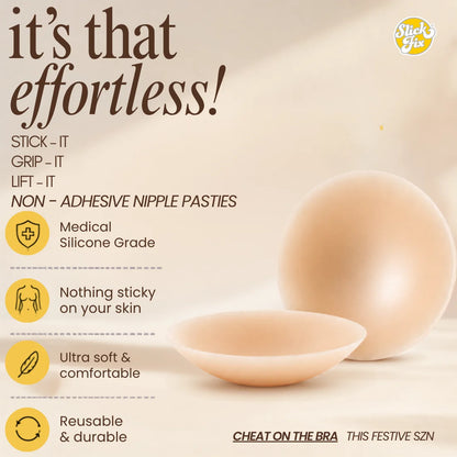 SlickFix Non Adhesive Silicone Nipple Pasties
