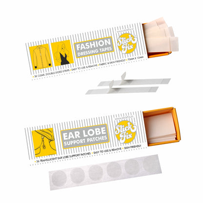 Slickfix Combo Pack - Fashion Dressing Tape & Ear Lobe Tape (36 pcs each)